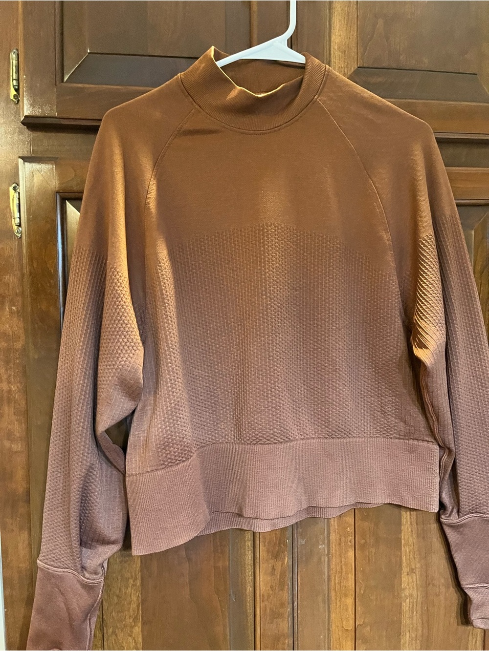 lululemon athletica Cropped Brown Mock Neck Sweater